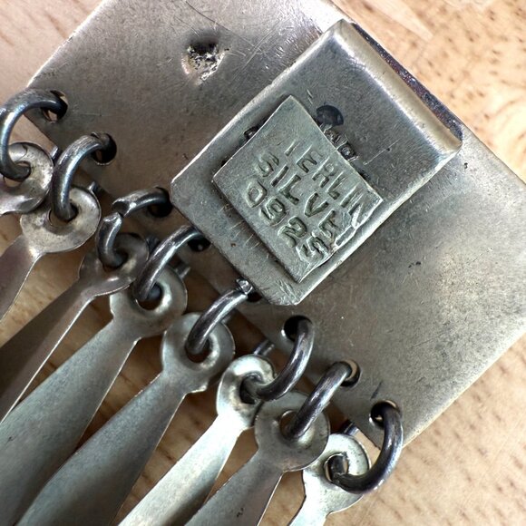 Vintage 1930-40s Mexico Sterling Silver 925 Pyramid Panel Bracelet Missing Link - Picture 7 of 11